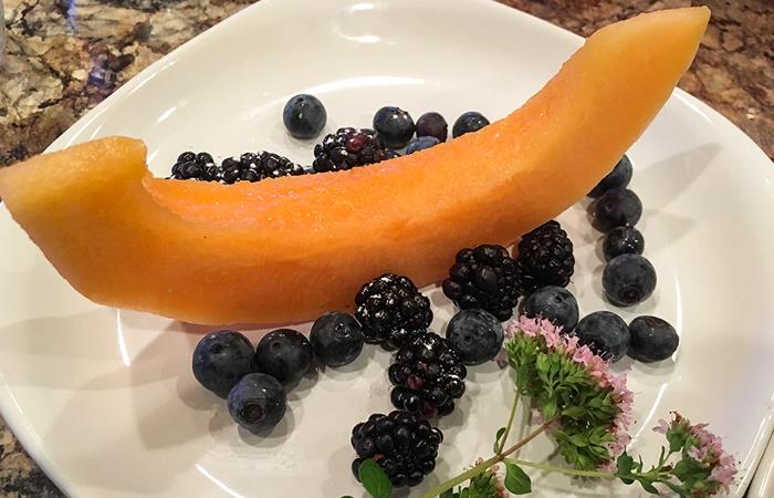Cantelope and Blueberries