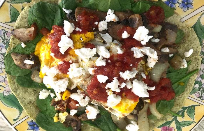 Veggie and Egg Tostada