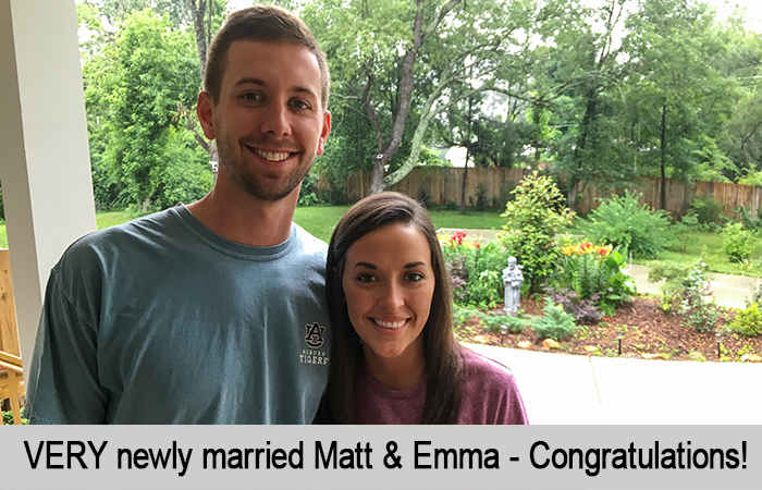 Very newly mareied Matt and Emma - Congratulations!