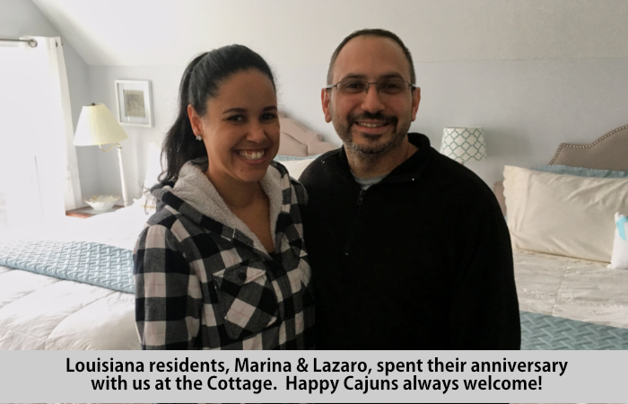 Marina and Lazaro visit St Francis Cottage