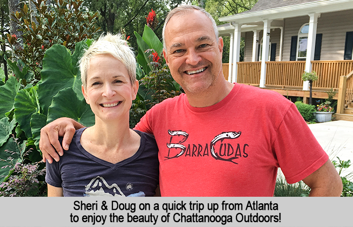 Sheri and Doug on a quick trip up from Atlanta to enjoy the beauty of Chattanooga outdoors.