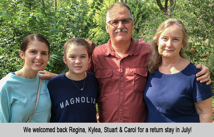 Regina, Kylea, Stuart, and Carol at St Francis Cottage