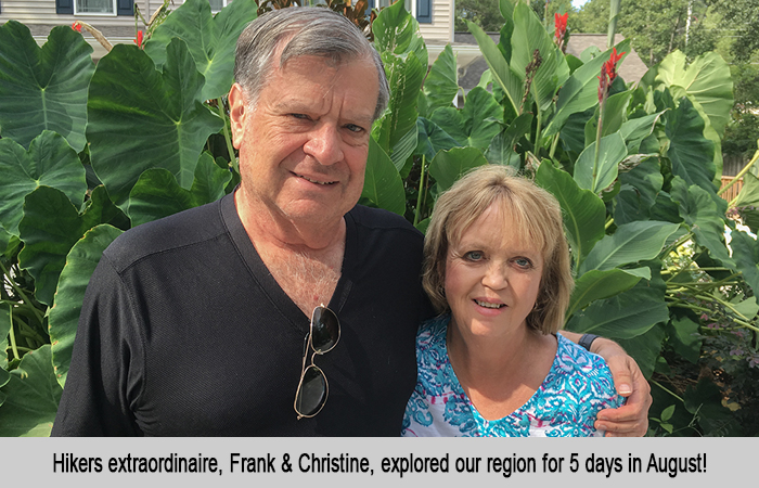 Hikers Extraordinaire Frank and Christine at St Francis Cottage