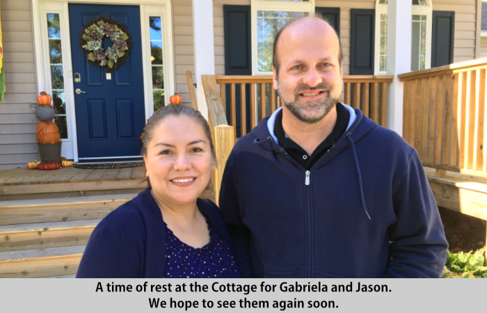 Gabriela and Jason visit St Francis Cottage