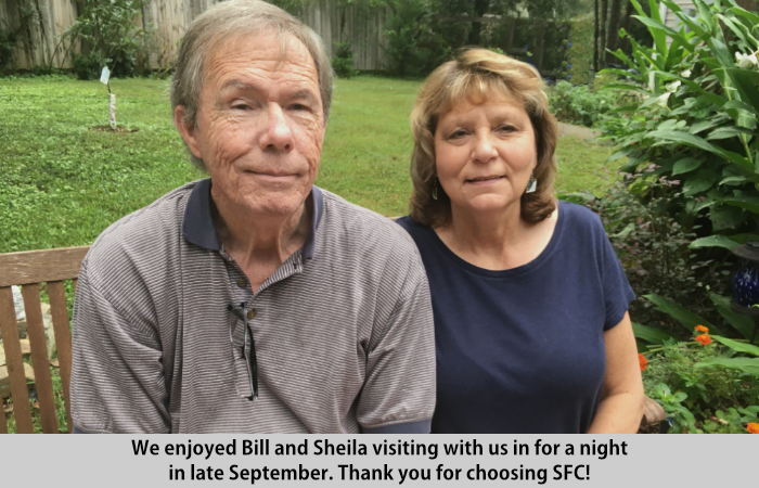 Bill and Sheila visit St Francis Cottage
