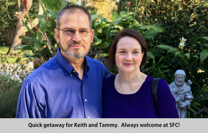 Keith and Tammy visit St Francis Cottage