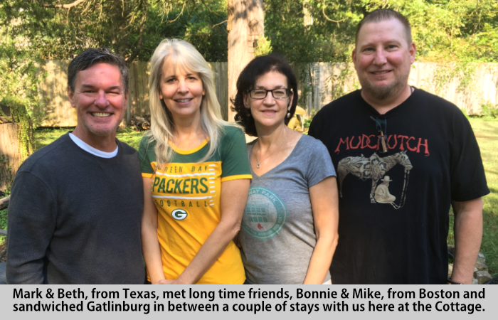 Mark, Beth, Bonnie, and Mike visit St Francis Cottage